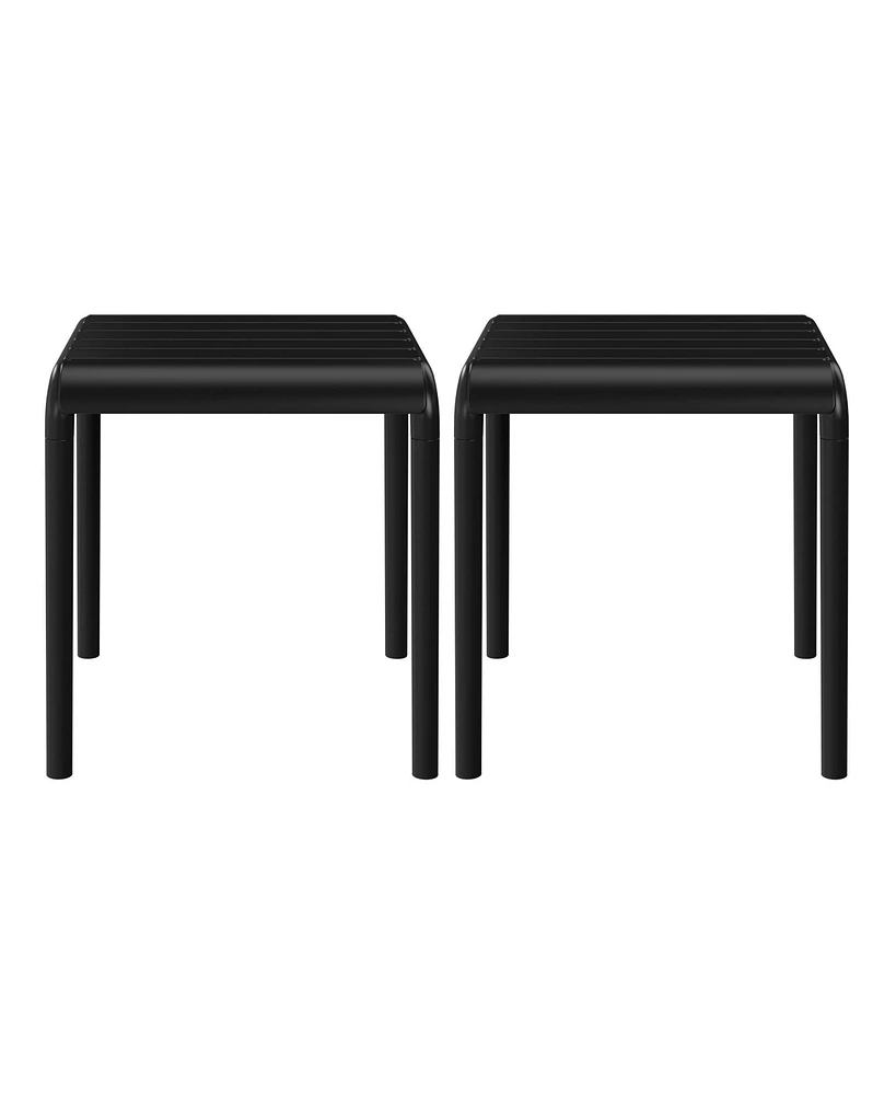 Plastic Modern Outdoor Patio Accent Side Tables (Set of 2)