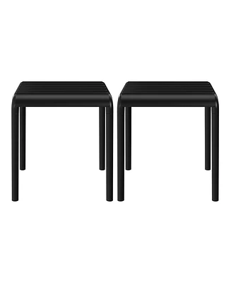 Plastic Modern Outdoor Patio Accent Side Tables (Set of 2)