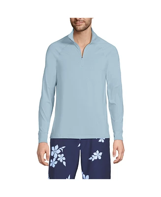 Lands' End Men's Upf 50 Cooling Quarter Zip Mock Neck Rash Guard Shirt