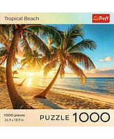 Trefl Red 1000 Piece Puzzle - Sunset Tropical Beach
