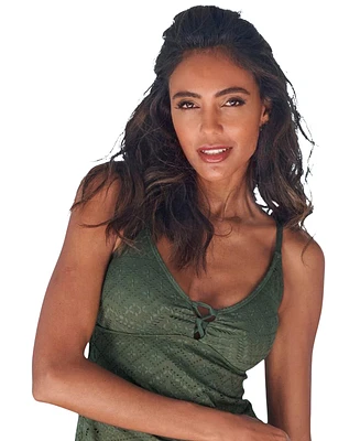 Lascana Women's Crochet Underwire Tankini Swimsuit Top