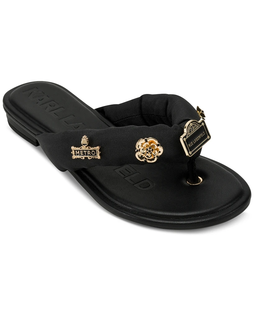 Karl Lagerfeld Paris Women's Ceejay Rue Embellished Sandals