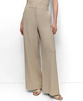 Dkny Women's Seersucker High Rise Wide-Leg Pants