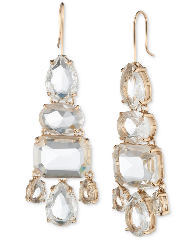 Lauren Ralph Lauren Gold-Tone Crystal Stone Chandelier Earrings
