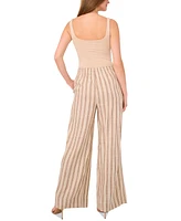 1.state Women's Striped Drawstring Wide-Leg Pants