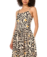 1.state Women's Floral-Print High-Low Maxi Dress