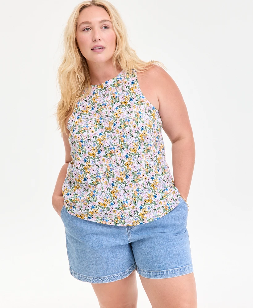 On 34th Trendy Plus Floral-Print Tank Top, Exclusively at Macy's