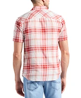 Men's Sagrino Fitted Short Sleeve Plaid Button-Front Shirt