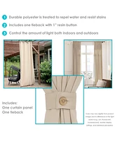 52 x 120-Inch Outdoor Room-Darkening Curtain Panel with Grommet Top and Tieback - Indoor and Outdoor Use - Beige