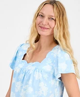 Charter Club Women's Cotton Scalloped Short Pajama Set, Exclusively at Macy's