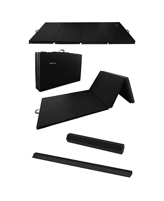 BalanceFrom Fitness All Purpose Mat with 8 Ft Balance Beam Gymnastic Set