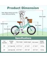 16-Inch Kids' Bike with Training Wheels and Dual Brake System, Adjustable Seat for Ages 4-8