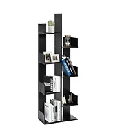 8-Tier Bookshelf Bookcase with 8 Open Compartments Space-Saving Storage Rack
