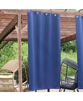 52 x 95-Inch Outdoor Blackout Curtain with Grommet Top - Includes Tiebacks Blue