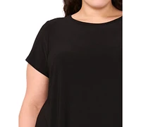 Msk Plus Round-Neck Short-Sleeve Maxi Dress