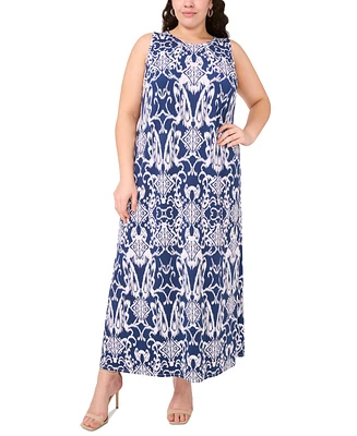 Msk Plus Printed Round-Neck Sleeveless Maxi Dress