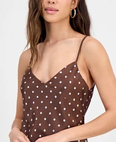 Guess Women's Cemona Printed Faux-Wrap Sleeveless Dress