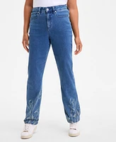 Style & Co Women's Printed High-Rise Straight-Fit Jeans, Exclusively at Macy's