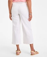 Women's High-Rise Embroidered-Cuff Crop Jeans, Exclusively at Macy's