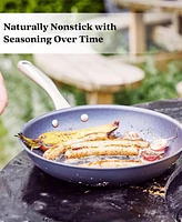 Alva Black Angus 2 Piece Frying Pan Set Blue Carbon Steel Pans with Natural Nonstick Surface, Non Toxic Pfas/Pfoa/Ptfe Free, Cool-Touch Handle, Rapid