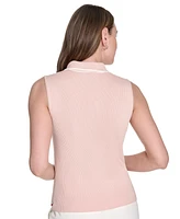 Tommy Hilfiger Women's Contrast-Tipped Sleeveless Polo Top