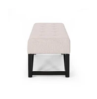 Upholstered Bench with Black Geometric Legs and Modern Bentwood Frame for Living Room or Bedroom-The Pop Home