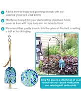 Natural Melody Wind Bell - Painted Glass Chime for the Patio, Deck, or Porch 7.5" Dreamsicle
