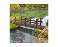 Garden Bridge with Handrails for Outdoor Landscaping and Decorative Pathways