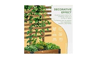 Rustic Wooden Flower Shelf with Integrated Planter Space