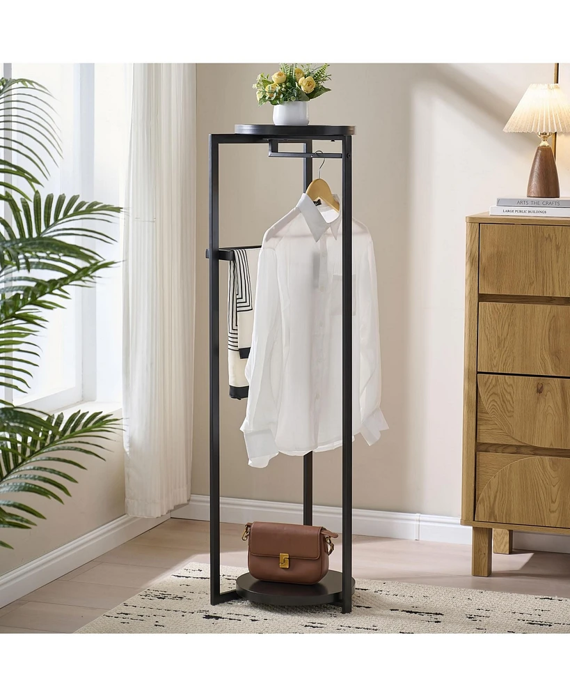 Kings Brand Furniture David Suit Valet Stand - Freestanding Clothing Organizer (White)