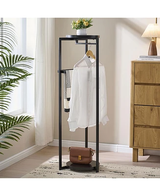 Kings Brand Furniture David Suit Valet Stand - Freestanding Clothing Organizer (White)