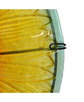 Glass Bird Bath Bowl - 10.5” Diameter Includes Deck Clamp and Staked Stand Blooming Sunflower