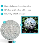 10-inch Gazing Ball for Garden - Crackled Glass Mosaic Gazing Globe for Outside
