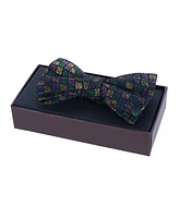 Trafalgar Men's Carnival Diamond Multi-Colored Novelty Silk Bow Tie