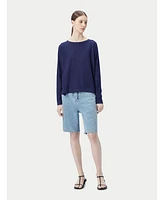 Gobi Cashmere Women's Boatneck Cotton Silk Cashmere Blend Sweater