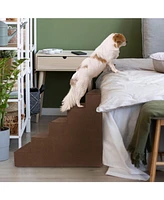 Home Base 5-Step Dog Stairs for Bed, Steps Couch, Pet Stair Cats and Dogs Non-Slip High Density Foam