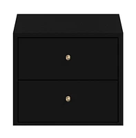 Sturdy Two-Drawer Solid Wood Nightstand for Bedside Essentials