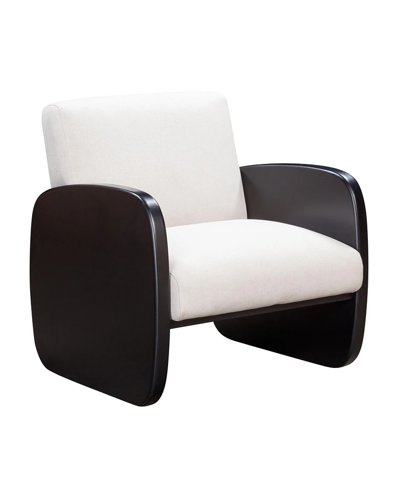 Linen and Wood Arm Chair – Perfect for Living Room or Bedroom