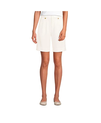Lands' End Women's Soft Polish High Rise Pleated 10" Shorts
