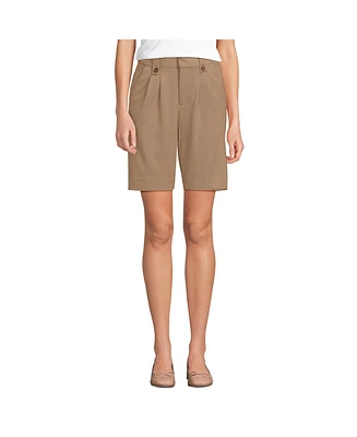 Lands' End Women's Soft Polish High Rise Pleated 10" Shorts