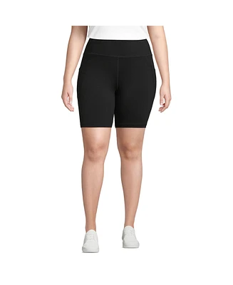 Lands' End Plus Active High Impact 7" Pocket Bike Shorts