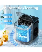 Zafro Countertop Ice Maker, Portable Machine with Self-Cleaning, 26.5 lbs/24H, Fast 9 Bullet Cubes 6 Mins, Compact Maker Basket &