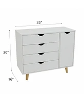Solid Wood 4-Drawer Combo Dresser – Versatile Storage