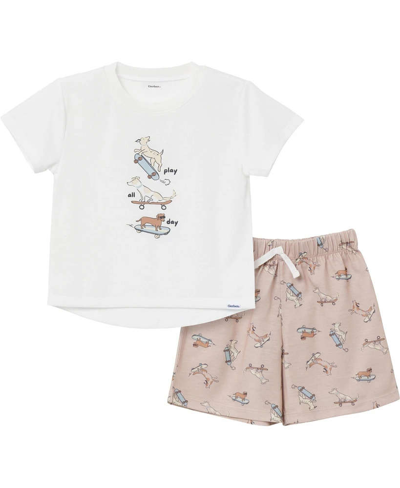 Gerber Toddler Boys 2-Piece Pajama Shorts Set