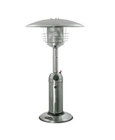 11000 Btu Silver Steel Propane Cylindrical Pole Tabletop Patio Heater