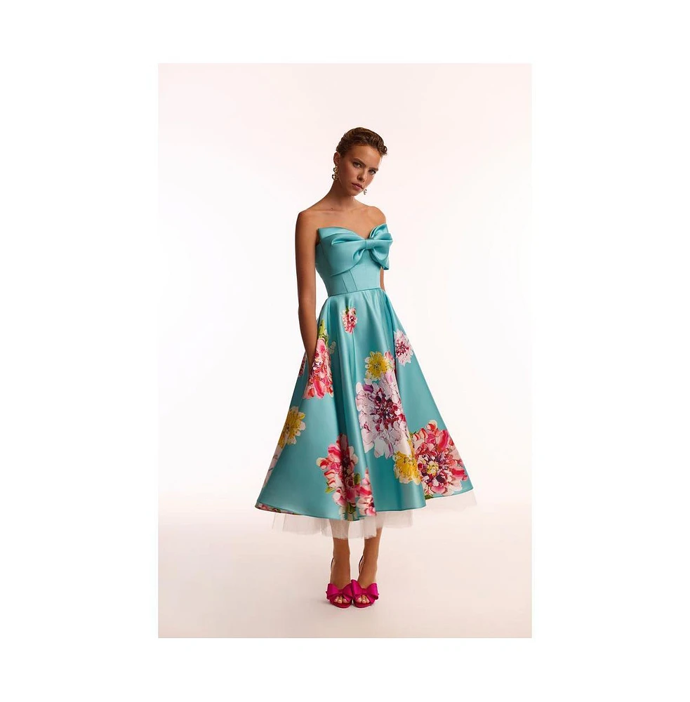Milla Women's Playful floral midi dress with bow
