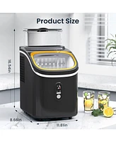 Zafro Countertop Ice Maker,30Lbs/24H,Automatic Cleaning Function and 24-Hour Timing Machine with Scoop&Ice Basket,for Home/Kitchen/Camping/Off