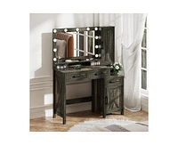 Vlsrka Vanity Desk with Mirror and Light