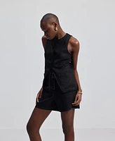 Reistor Women's Hemp Vest Jacket Black