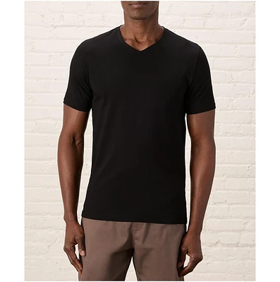 Pact Men's Organic Cotton Luxe Stretch Jersey Slim V-Neck Tee